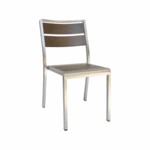 Sid Side Chair - Brushed Aluminum/Wenge