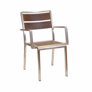 Sid Arm Chair - Brushed Aluminum/Wenge