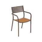 Segno Teak Arm Chair - Antique Bronze/Teak Seat