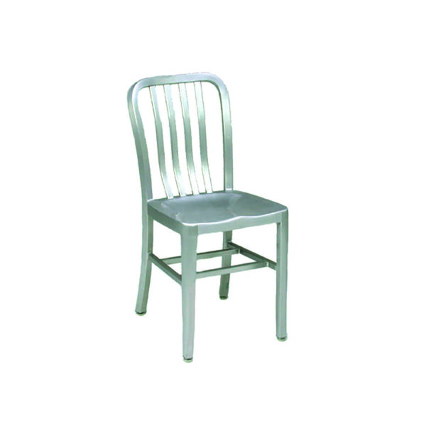 Anna Side Chair - Brushed Aluminum with Clear Laquer